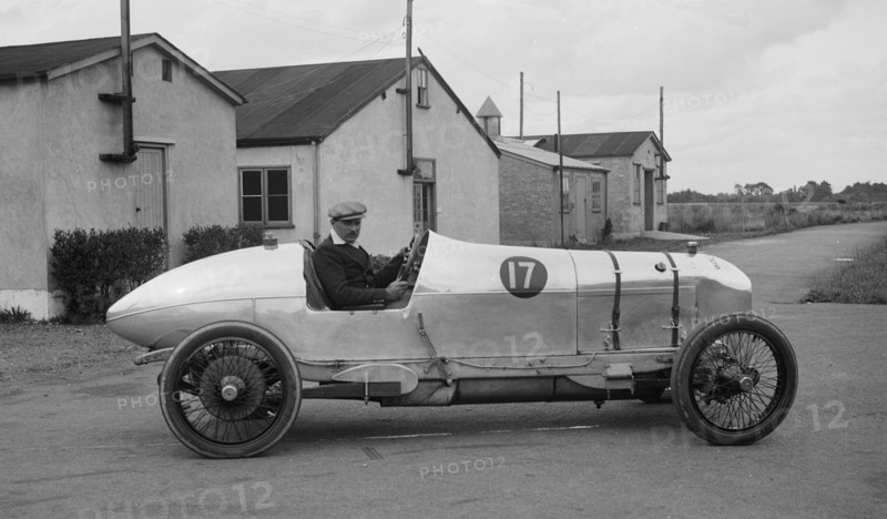 AG Miller in his Wolseley single-seater racer at Brooklands, Surrey, 1920s. Artist: Bill Brunell.