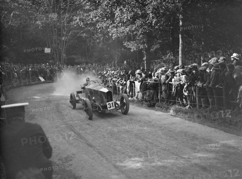 Lanchester 40-50 hp of AJW Millership at the MAC Shelsley Walsh Hillclimb, Worcestershire, 1923. Artist: Bill Brunell.