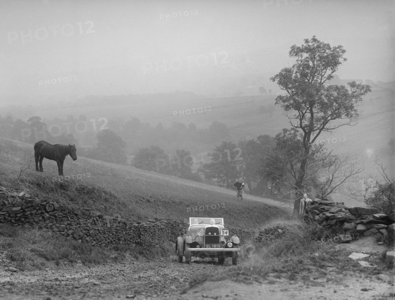 Ford V8 of RKN Clarkson competing in the MCC Sporting Trial, 1935. Artist: Bill Brunell.