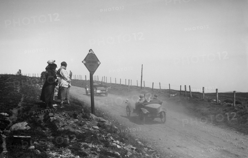 Talbot of HG Day and Salmson of Armand Bovier taking part in the Scottish Light Car Trial, 1922. Artist: Bill Brunell.