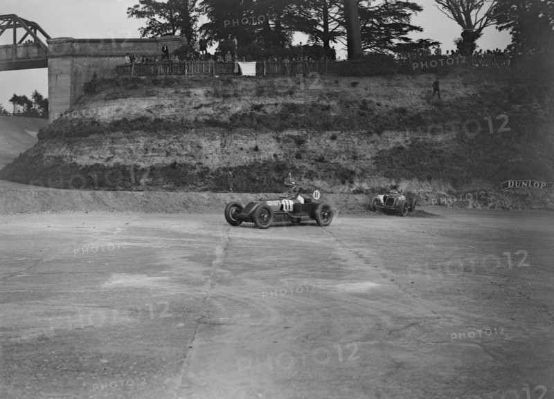 Talbot-Darracqs of Henry Segrave and Jules Moriceau, JCC 200 Mile Race, Brooklands, 1926. Artist: Bill Brunell.