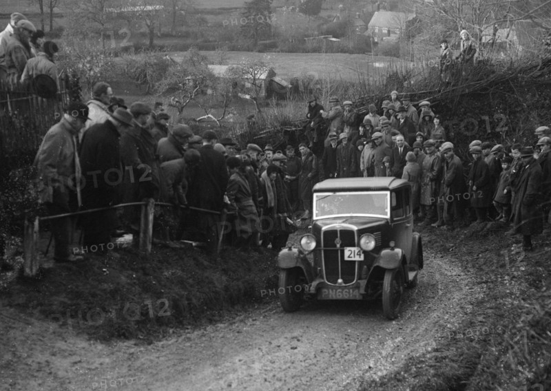 Standard of AV Spotiswoode competing in the MCC Exeter Trial, Ibberton Hill, Dorset, 1930. Artist: Bill Brunell.
