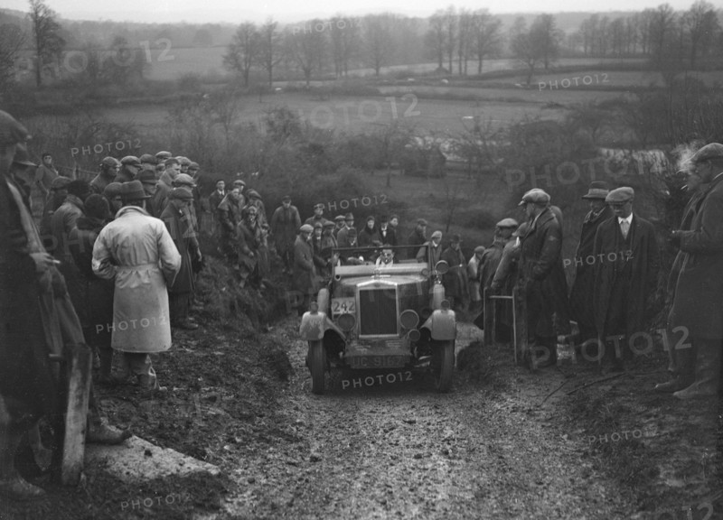 Morris Cowley of RJ Barker competing in the MCC Exeter Trial, Ibberton Hill, Dorset, 1930. Artist: Bill Brunell.