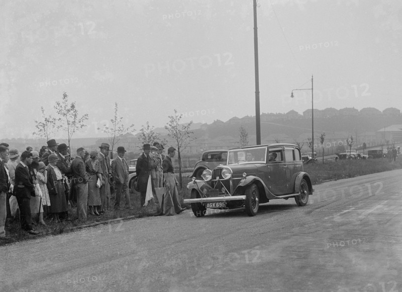 Talbot 95 saloon of CS Grant competing in the RSAC Scottish Rally, 1933 Artist: Bill Brunell.
