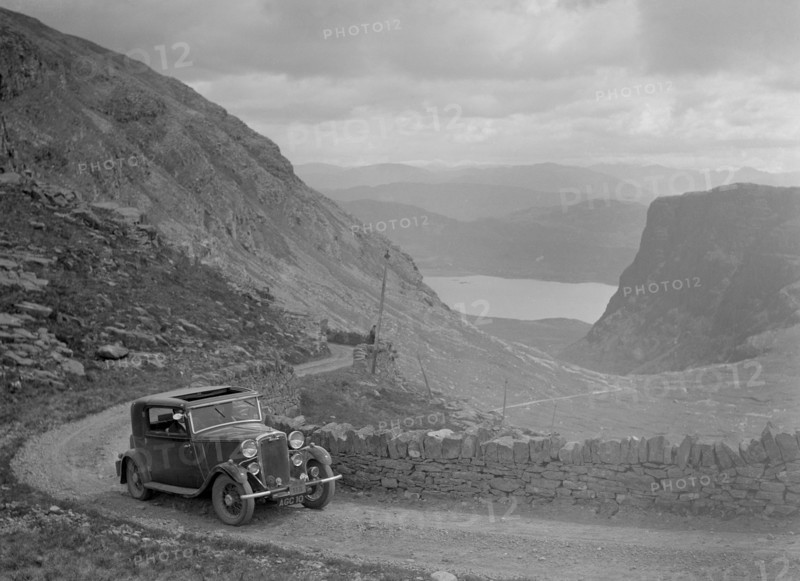 Crossley of Miss VJM Stephenson competing in the RSAC Scottish Rally, 1936 Artist: Bill Brunell.