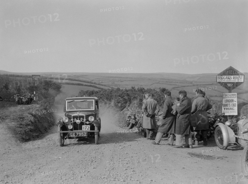 Morris of HG Smith, MCC Lands End Trial, summit of Beggars Roost, Devon, 1933. Artist: Bill Brunell.