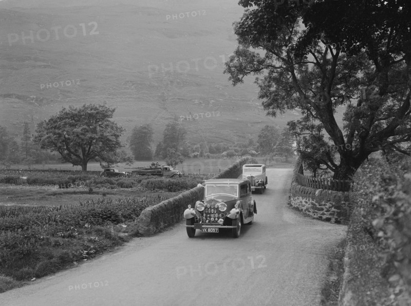 Rolls-Royce Sedanca Deville of JB Bainbridge, RSAC Scottish Rally, 1933. Artist: Bill Brunell.