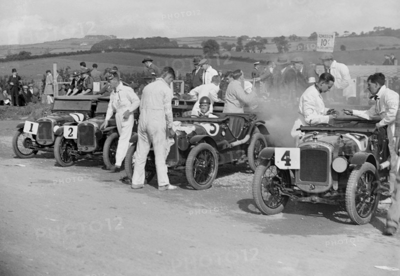 Austin Ulsters at the RAC TT Race, Ards Circuit, Belfast, 1929 Artist: Bill Brunell.