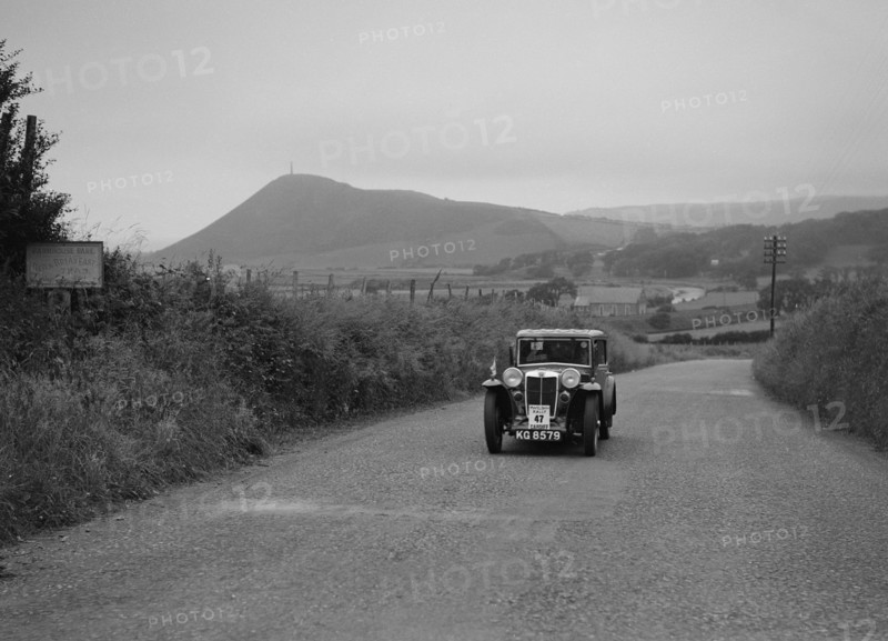 MG L1 Magna salonette of C Lones competing in the South Wales Auto Club Welsh Rally, 1937 Artist: Bill Brunell.