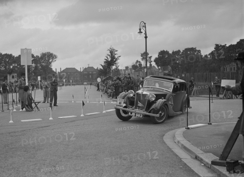MG VA of RK Wellsteed competing in the South Wales Auto Club Welsh Rally, 1937 Artist: Bill Brunell.