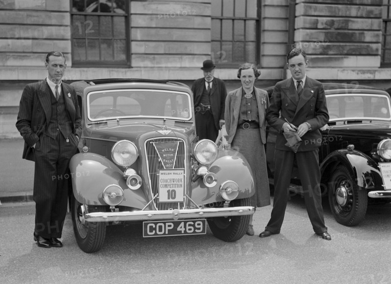 Austin 10 saloon of Captain WS Sewell at the South Wales Auto Club Welsh Rally, 1937 Artist: Bill Brunell.