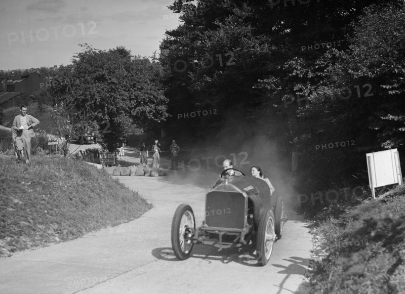 RGJ Nash driving Vieux Charles III, 1912 Lorraine-Dietrich, at the VSCC Croydon Speed Trials, 1937. Artist: Bill Brunell.