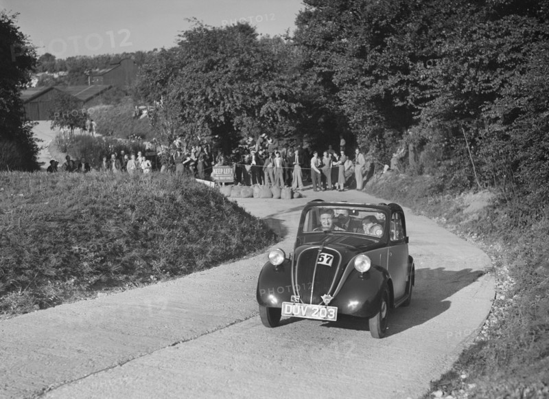 Fiat Topolino of J Eason-Gibson competing in the VSCC Croydon Speed Trials, 1937. Artist: Bill Brunell.