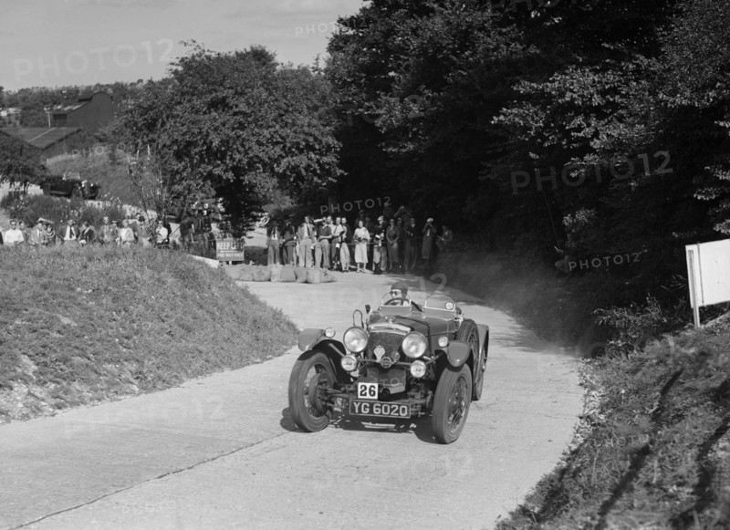 Frazer-Nash TT replica of Midge Wilby competing in the VSCC Croydon Speed Trials, 1937. Artist: Bill Brunell.