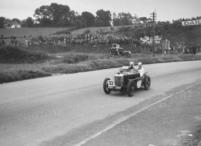 MG C type Midget of Goldie Gardner competing in the RAC TT Race, Ards Circuit, Belfast, 1932. Artist: Bill Brunell.