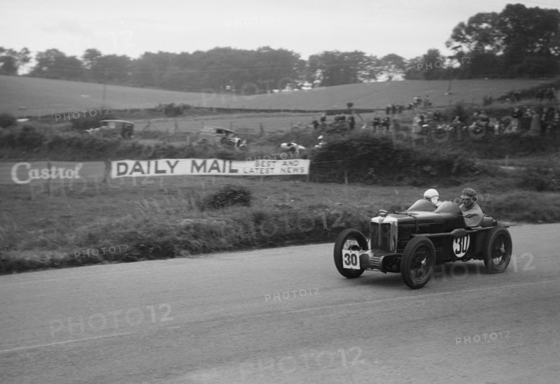 MG C type Midget of Hugh Hamilton at practice for the RAC TT Race, Ards Circuit, Belfast, 1932. Artist: Bill Brunell.