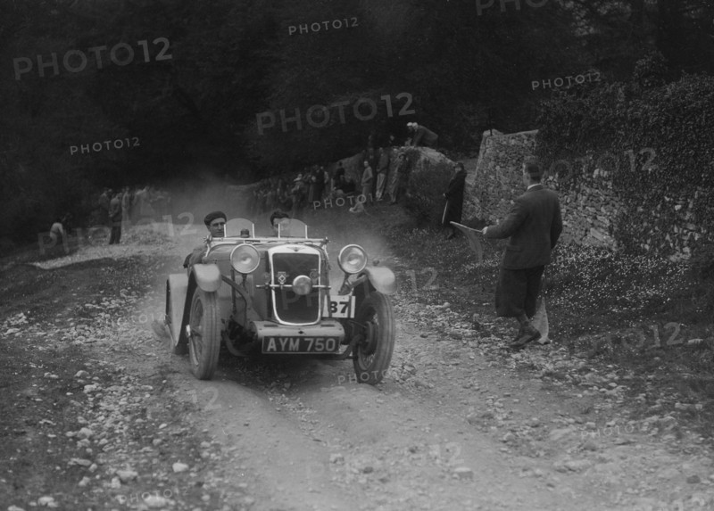 Hillman Aero Minx competing in a motoring trial, Nailsworth Ladder, Gloucestershire, 1930s.. Artist: Bill Brunell.