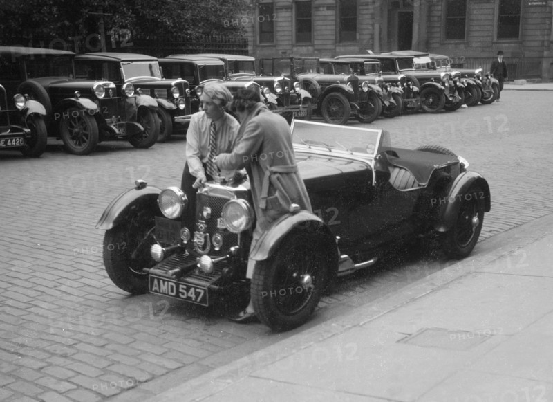 Aston Martin of Kitty Brunell at the RSAC Scottish Rally, 1933. Artist: Bill Brunell.