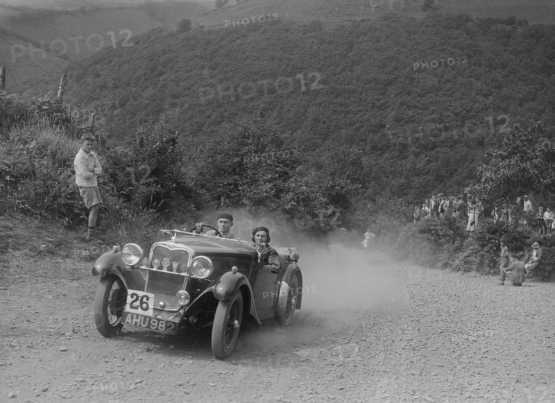 Singer competing in the Barnstaple Trial, c1935. Artist: Bill Brunell.