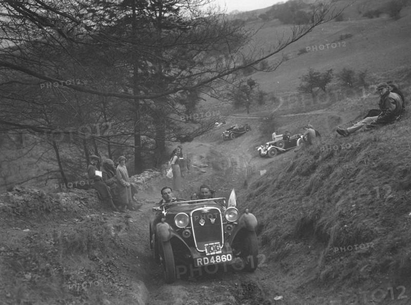 Singer competing in the MG Car Club Abingdon Trial/Rally, 1939. Artist: Bill Brunell.