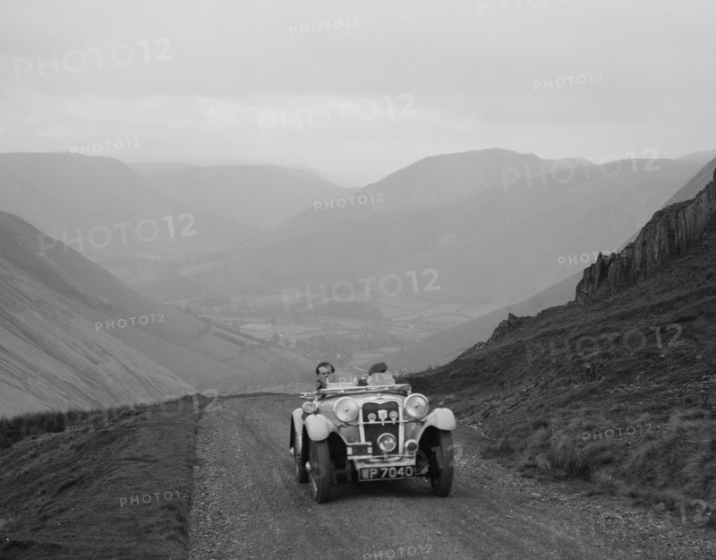 Singer competing in the MG Car Club Abingdon Trial/Rally, 1939. Artist: Bill Brunell.
