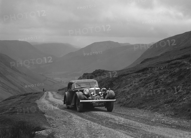 MG SA competing in the MG Car Club Abingdon Trial/Rally, 1939. Artist: Bill Brunell.