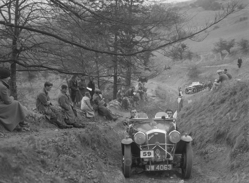 Wolseley Hornet of GK Crawford competing in the MG Car Club Abingdon Trial/Rally, 1939. Artist: Bill Brunell.