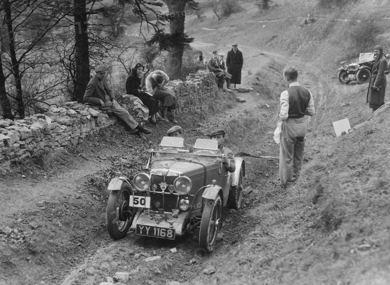 MG J2 of Kenneth Evans competing in the MG Car Club Abingdon Trial/Rally, 1939. Artist: Bill Brunell.