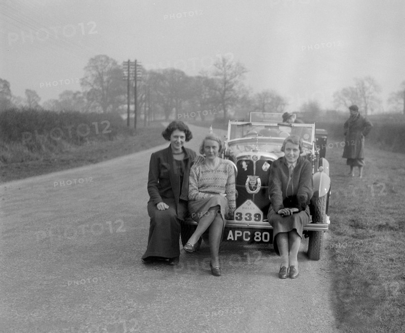AC 4-seater tourer of Kitty Brunell, winner of Class 2 in the RAC Rally, 1933. Artist: Bill Brunell.