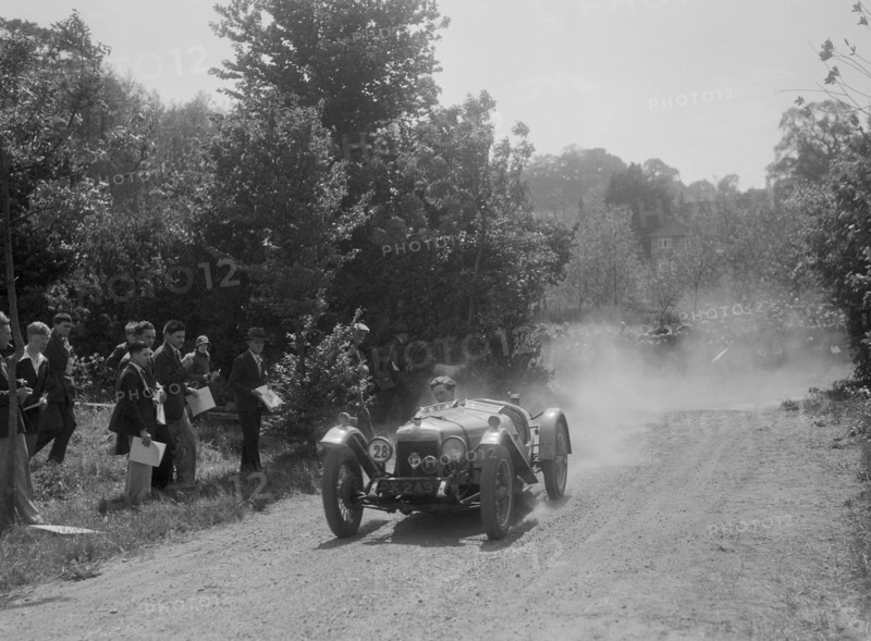 Riley 9 Brooklands of Peter Whitehead, BOC Hill Climb, Chalfont St Peter, Buckinghamshire, 1932. Artist: Bill Brunell.