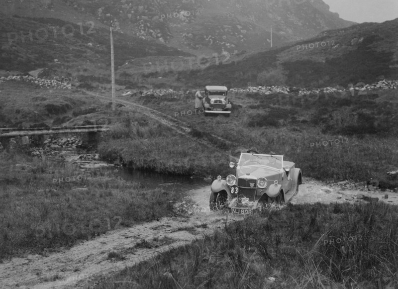 Riley Lynx of NH Keep competing in E&DMC Scottish 6 Days Trial, 1933.. Artist: Bill Brunell.