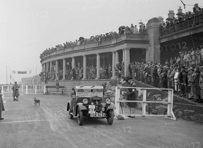 Morris Minor of T Wagner competing in the Blackpool Rally, 1936. Artist: Bill Brunell.