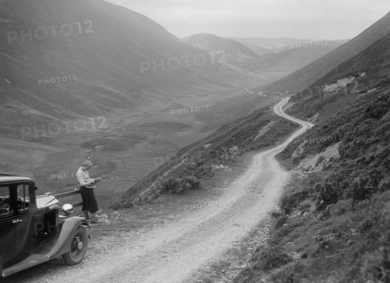 Kitty Brunell with a Vauxhall, Cwm Hirnant, Bala, Gwynedd, Wales, c1930s. Artist: Bill Brunell.