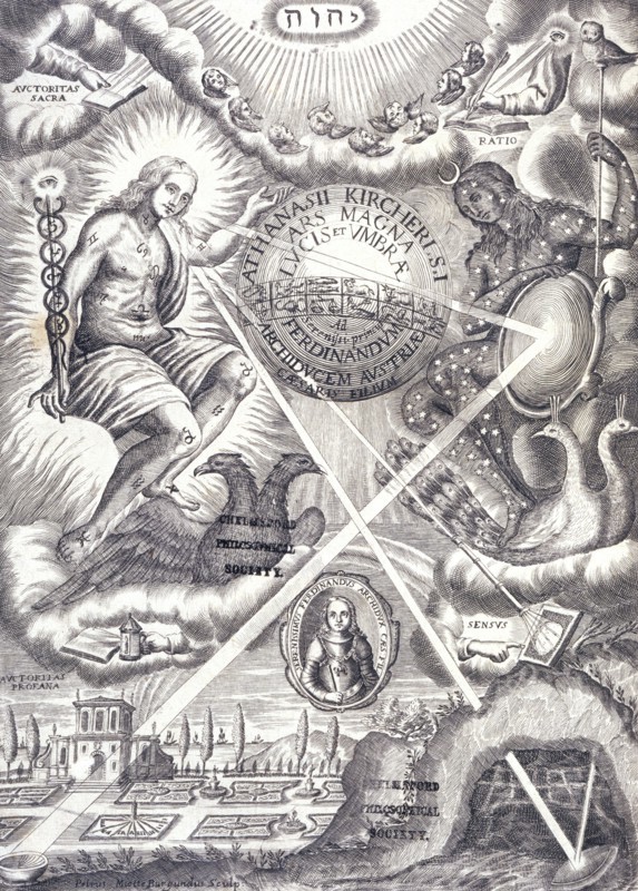 Frontispiece from Athanasius Kircher's Ars Magna Lucis Et Umbrae. Artist: Unknown
