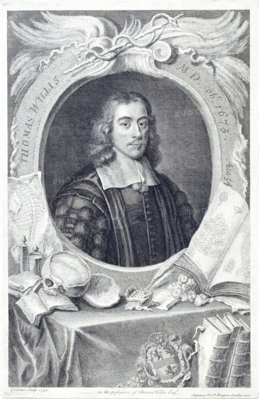 Thomas Willis, physician, 1742. Artist: George Vertue