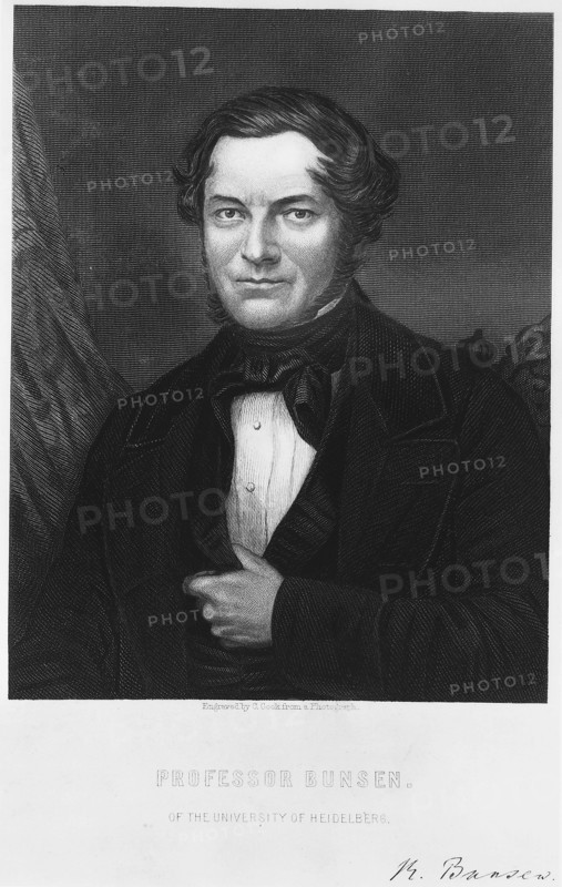 Robert Bunsen, German chemist, 1850s. Artist: C Cook