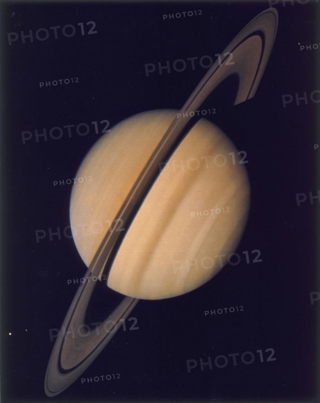 Full view of Saturn and her rings, 1980. Artist: Unknown