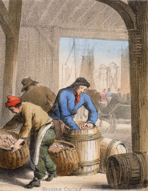 'Herring Curing', c1845. Artist: Benjamin Waterhouse Hawkins