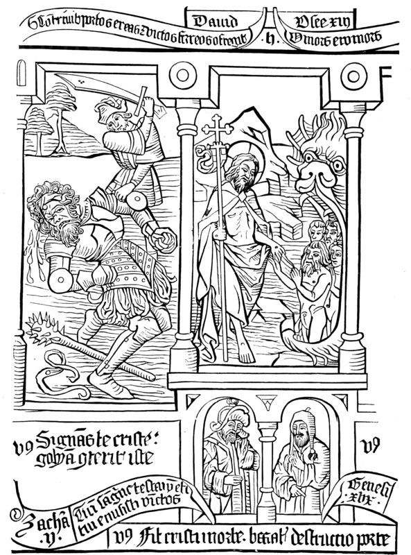 Page of Biblia Pauperum (Poor People's Bible), 15th century. Artist: Anon