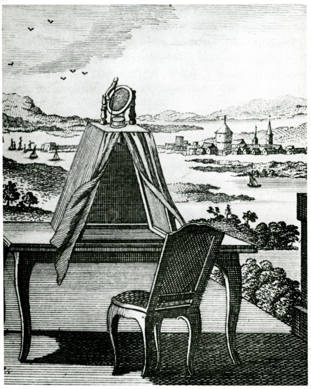 Portable tent type of camera obscura, 1764. Artist: Unknown