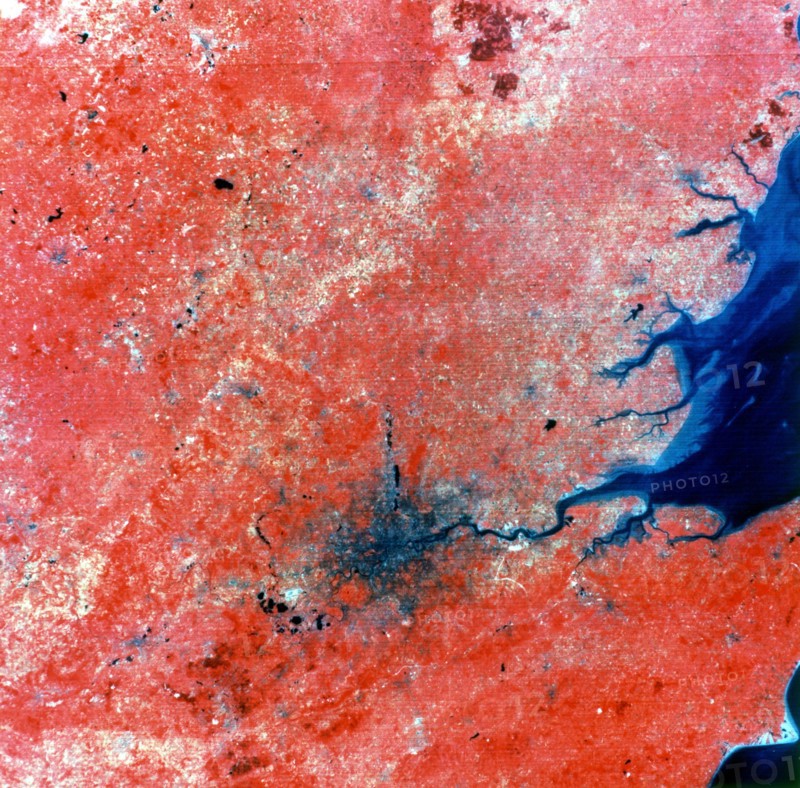 Composite photograph of London taken by Landsat 2, 29 July 1975. Artist: Unknown