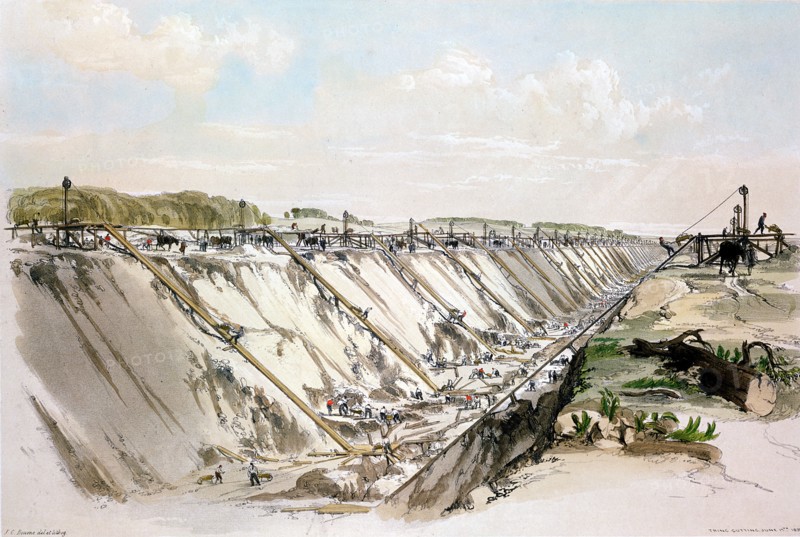 Tring cutting, London & Birmingham Railway, 17 June 1837 (1839). Artist: John Cooke Bourne
