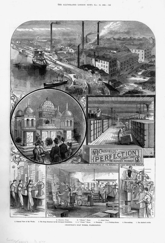 Joseph Crosfield & Son's soap factory at Bank Quarry, Warrington, Cheshire, 1886. Artist: Unknown