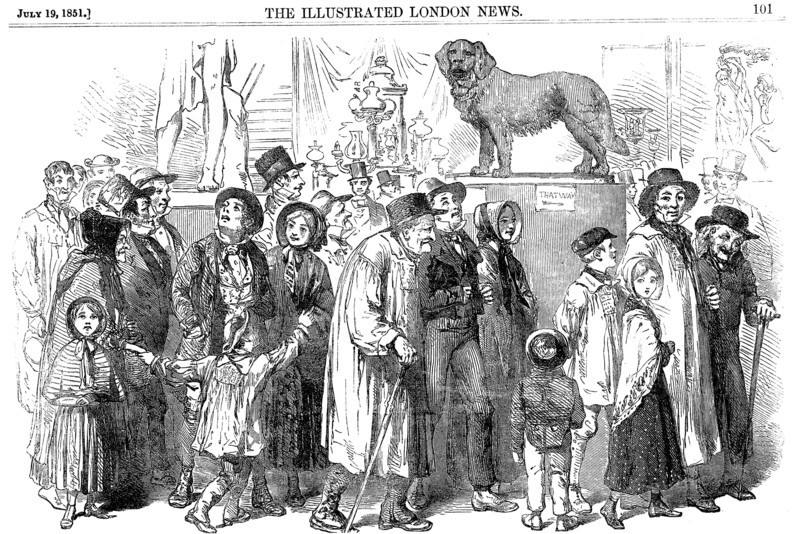 Agricultural workers and their families at the Great Exhibition of 1851. Artist: Unknown