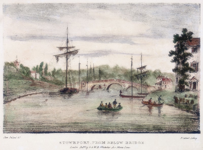 Stourport-on-Severn, Worcestershire, from below the bridge, c1795.   Artist: Samuel Ireland