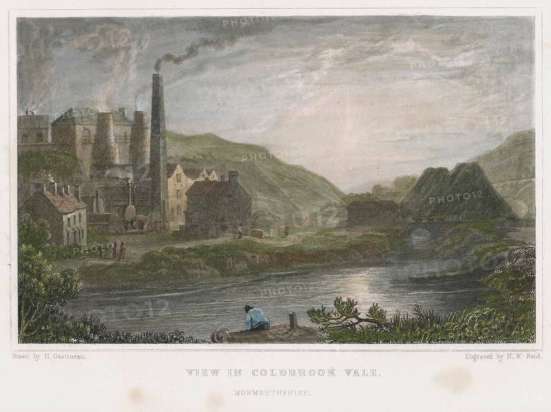 Blast furnaces for production of iron at Coalbrookdale, Shropshire, c1830. Artist: HW Bond