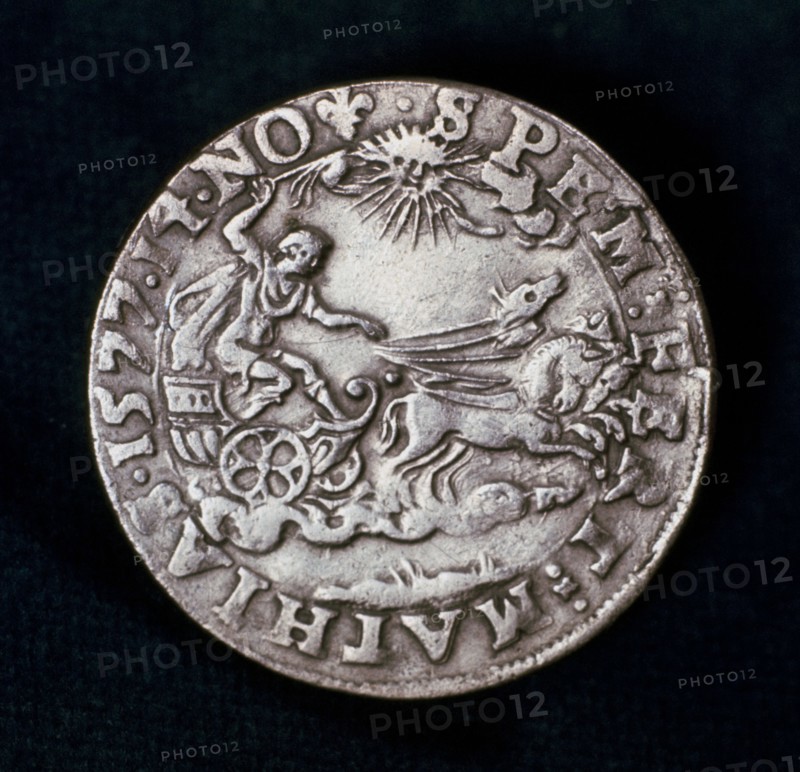 Reverse of a medal commemorating the bright comet of 1577. Artist: Unknown