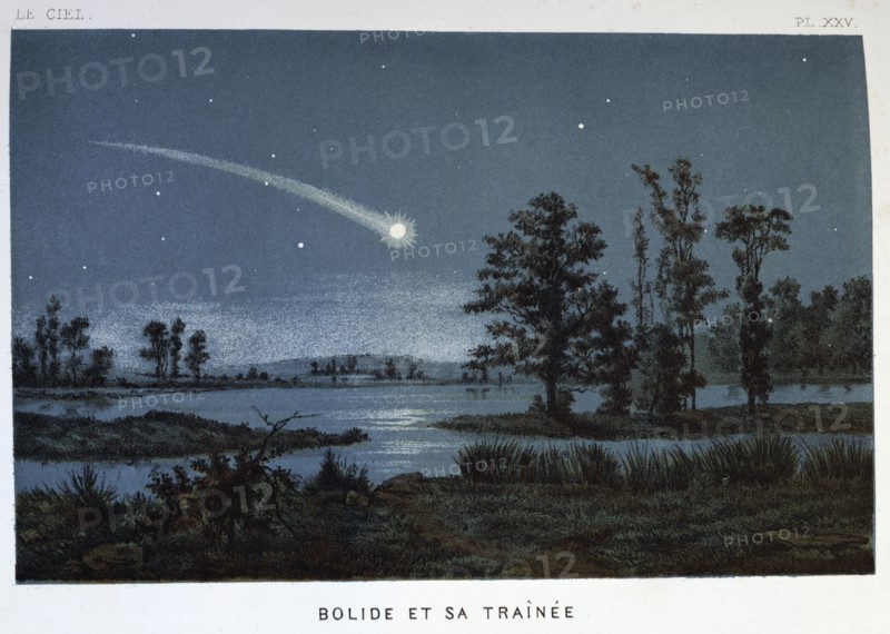 Bolide and its train, 1870. Artist: Unknown