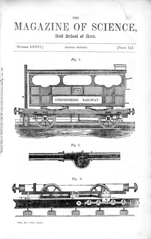 Clegg and Samuda's atmospheric railway, 1845. Artist: Unknown