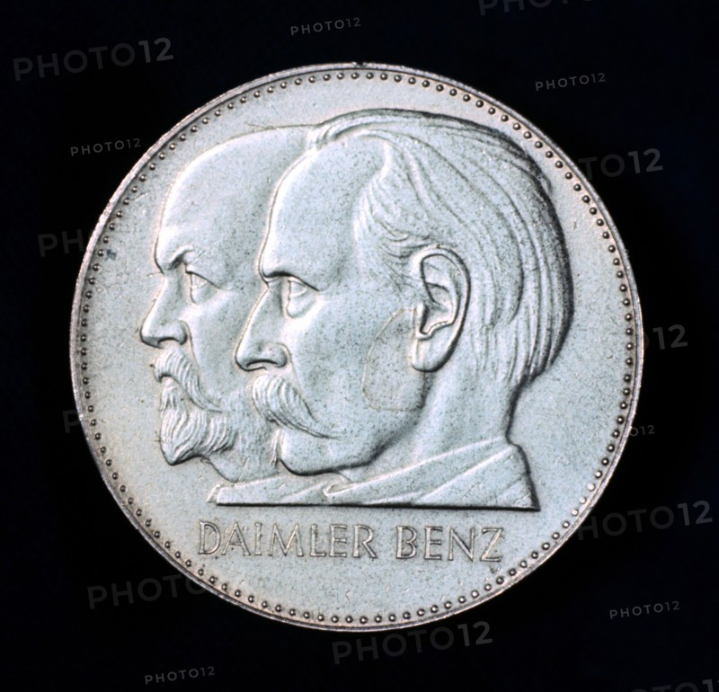 Gottlieb Daimler and Karl Benz, German motor industry pioneers, 1961. Artist: Unknown